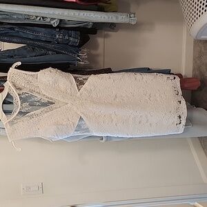 Beautiful white  lace cut out mini dress